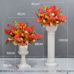 décorations extérieures colonnes romaines blanches vases ornements classiques fêtes anniversaires mariageextérieur