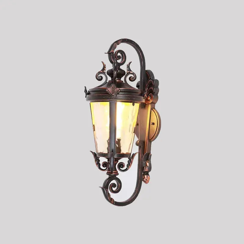 Lampe murale bronze ornements floraux classique verre teinté entrée chambre coucher étude salle bain