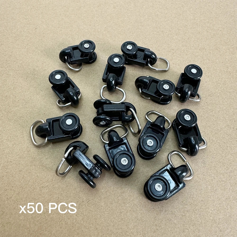 rideau électrique rail noir poulies patins accessoires tringle moderne anneaux métalliques fixations