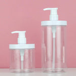 distributeur savon liquide 500 1000 ml pompe bouteille transparent moderne rechargeable