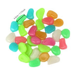 pierres décoratives luminescentes modernes multicolores vert bleu jaune opaques jardin