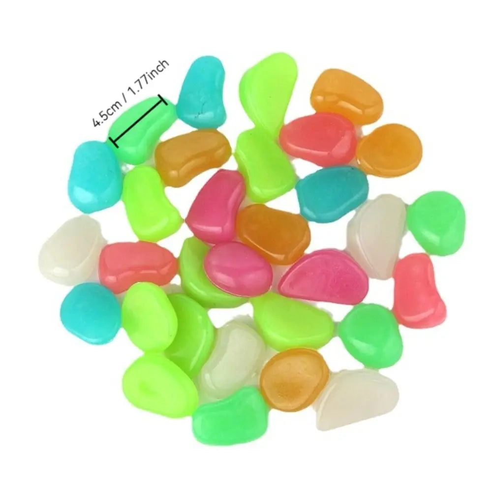 pierres décoratives luminescentes modernes multicolores vert bleu jaune opaques jardin