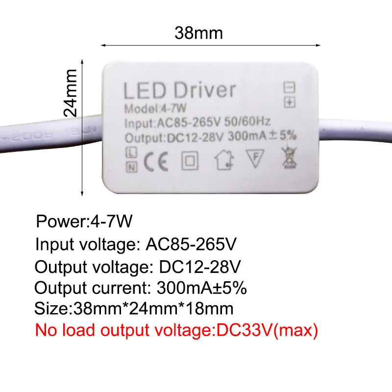 pilote led alimentation 3w 12w 18w durable facile ac85 265v rohs ccc