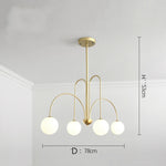 lustre moderne rouge noir doré sphères blanches opaques suspension salon chambre