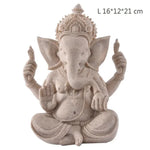 statue ganesh pierre beige texture granulée indien cendrier fixations traditionnel