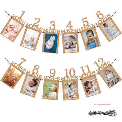 Bannière anniversaire bébé 1 an jaune clair