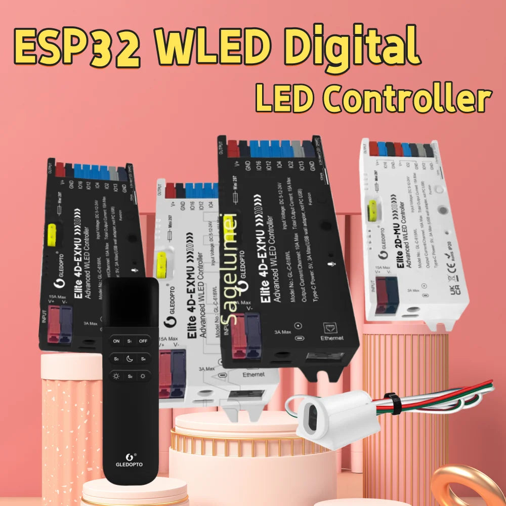 contrôleur led numérique sans fil 360w rgbic ws2811 ws2812 moderne technologique