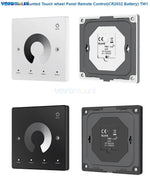 contrôleur rf 2.4g led wall mounted touch panel zone rgb cct dimming veromount