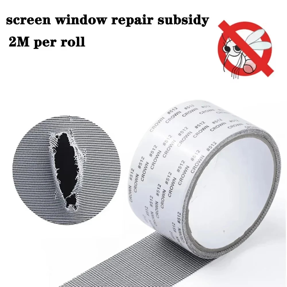 ruban adhésif réparation moustiquaire porte fenêtre anti insectes maille fine gris opaques instructions