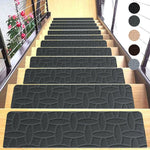 tapis marches escalier marron beige gris motifs géométriques adhésif antidérapantintérieur moderne minimaliste
