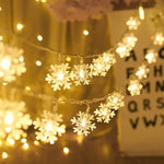 guirlande lumineuse flocons neige blancs decoration noel clips leds chambre vacances