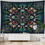Tapisserie murale vintage plage feuilles chocolat