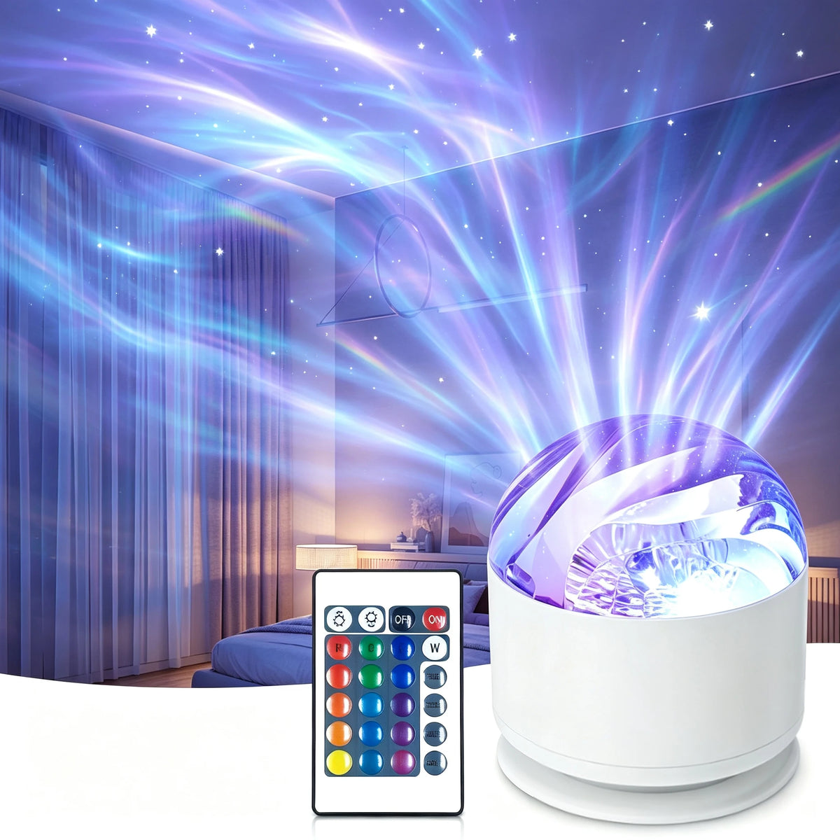 projecteur led moderne 16 couleurs ambiant télécommande blanc bleu vert orange rouge