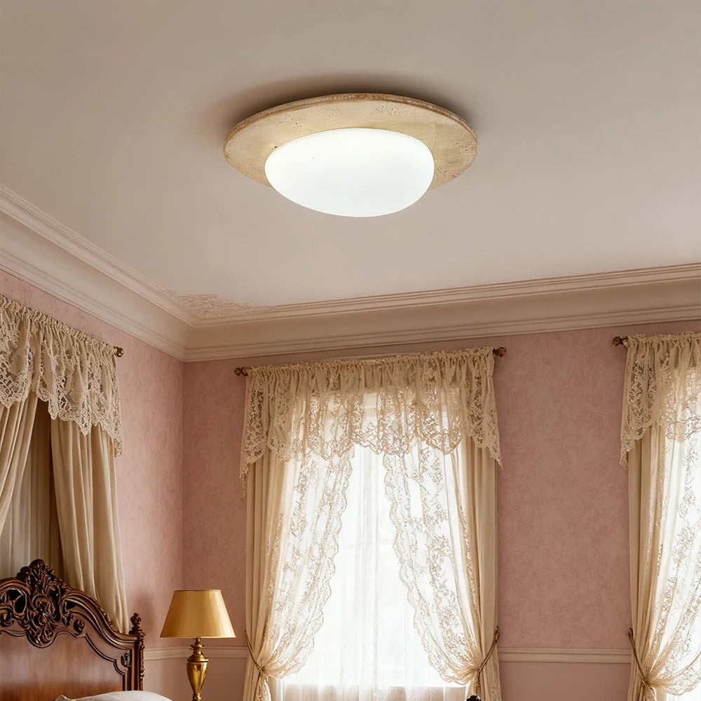 plafonnier moderne rustique marbre poli blanc beige texture naturelle lumière surface chambre salon