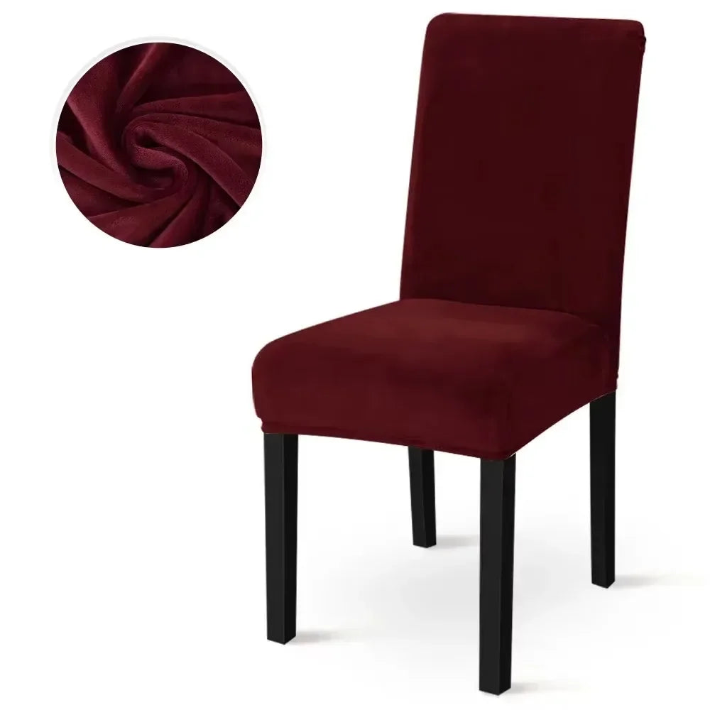 housse chaise velours doux moderne élastique beige gris ajustée chaise mariage banquet