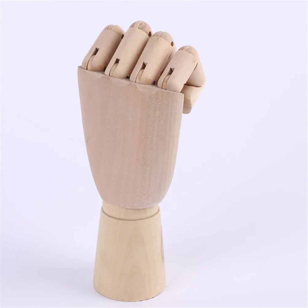main articulée bois classique réaliste base conique décoration maison noël naturel clair