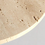 lampe suspendue moderne pierre travertine verre translucide chaîne métallique marron clair 30cm chambre salon