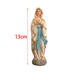 figurine virgin mary résine religieuse ange doré fleurs roses base décorative 8cm 13cm