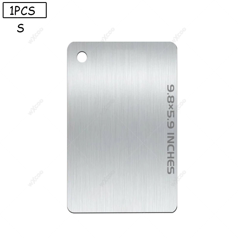 planche découper acier inoxydable lisse moderne poignées intégrées argenté utilitaire double face qualité alimentaire