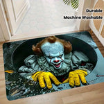 tapis sol extérieur halloween clown mains jaunes bleu gris noir résistant decoration porte chambre