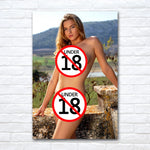 impression toile photographique femme Under 18 logos contemporain beige marron vert rouge