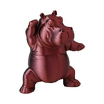 statuette hippopotame résine noire détaillée pose humoristique décoration cadeau articulée.textureGranulee