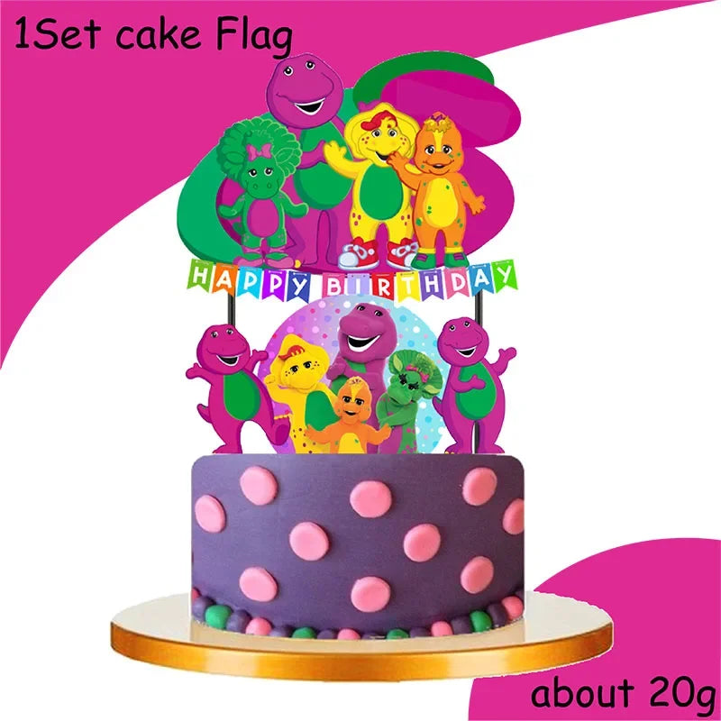décorations anniversaire enfants assiettes papier gobelets cupcakes toppers table napkins motifs dinosaures thèmes animés