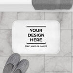 tapis bain personnalisable photo noir blanc motif géométrique moderne adhésif polyester salle bain