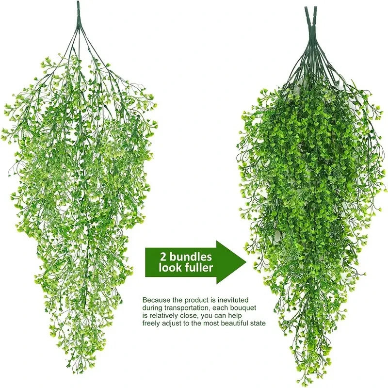guirlande artificielle vigne verte décoration extérieure mariage petite fleurs blanches violettes naturelle suspendue 80cm