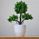plante artificielle bonsaï miniature pot blanc décoration intérieur jardin maison vert