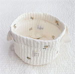 panier rangement enfantin ours mignon quilté sac stockage jouets écologique poignées amovibles