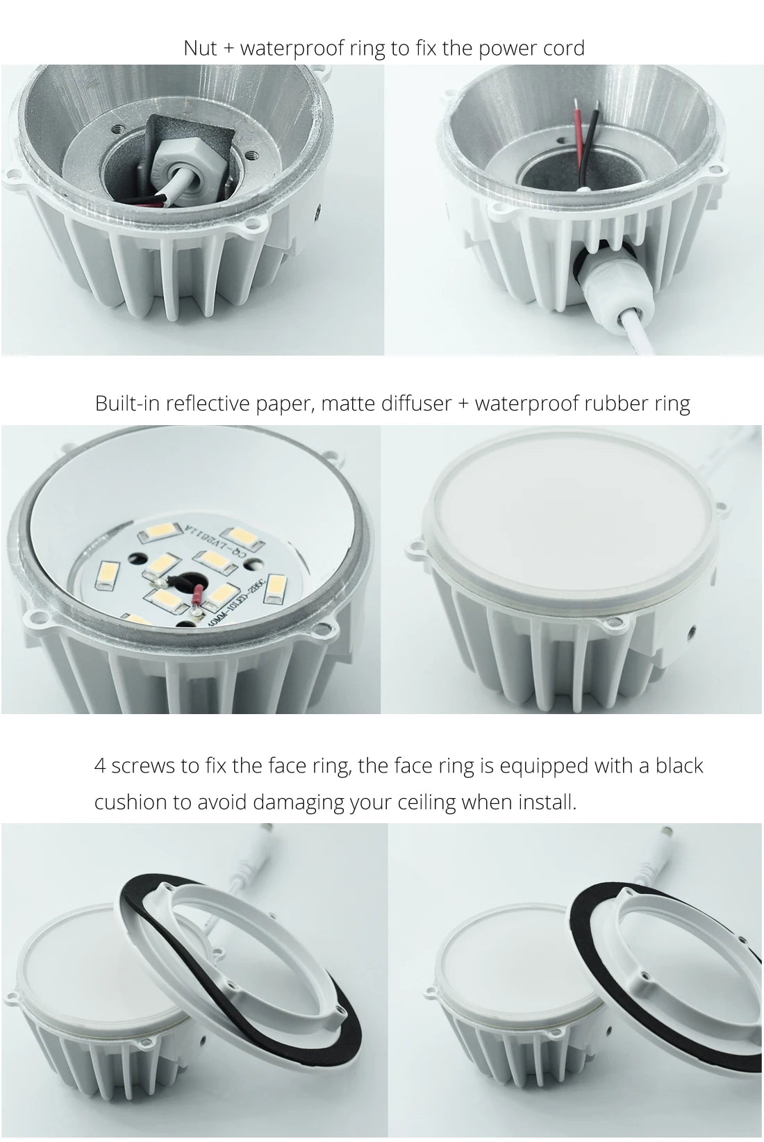 Spot LED blanc moderne 7W 9W 12W 15W clips étanche IP65 diffusé mat
