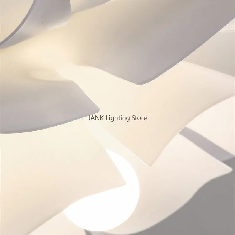 lampe suspendue moderne fleur stylisée blanc opacité chambre salle manger led dia40cm dia50cm dia60cm