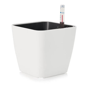 pots plantes autoarrosants indicateurs eau moderne thermomètre pieds boisDecoration intérieure blanc noir vert rond