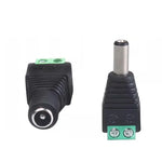 connecteur dc noir vert texturé industriel 5.5mm 2.1mm 2.5mm basse tension fixations visées surveillance