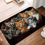 tapis sol antidérapant moderne multicolore chatons fleurs coeurs 30x50cm 40x60cm chambre salon
