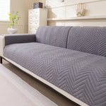 housse canapé extensible imperméable anti griffes animaux salon moderne gris beige rayures