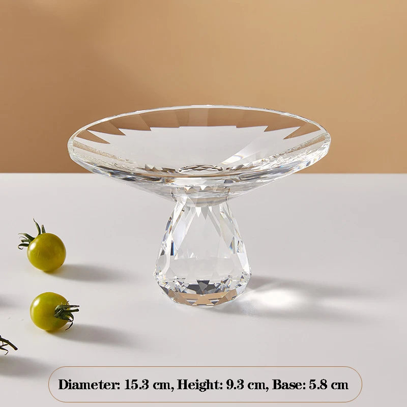 plateau dessert cristal transparent facetté moderne élégant fruits collations luxe