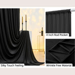 rideau noir uni polyester moderne événement anniversaire fête mariage valentin