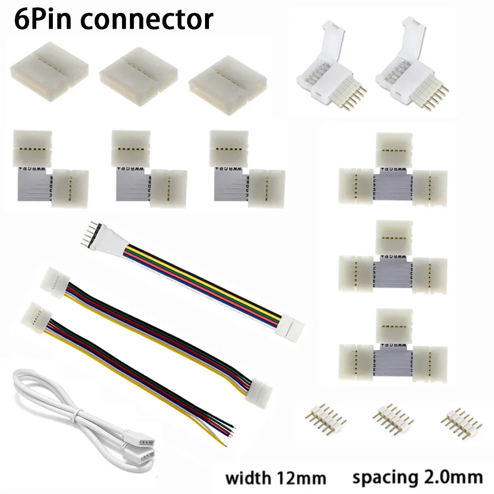 connecteurs électrique broches blancs moderne câbles 50cm RGBCCT LED sans soudure
