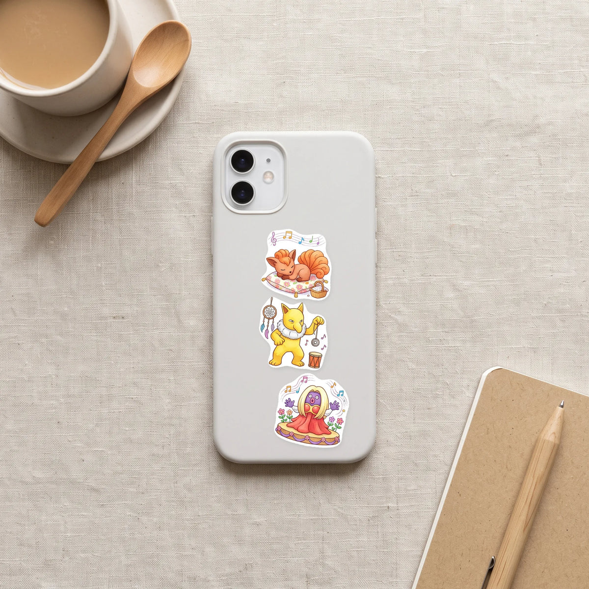 sticker anime pokemon kawaii musiquesommer watercolor enfants ado adultes 105pieces orange bleu rose vert