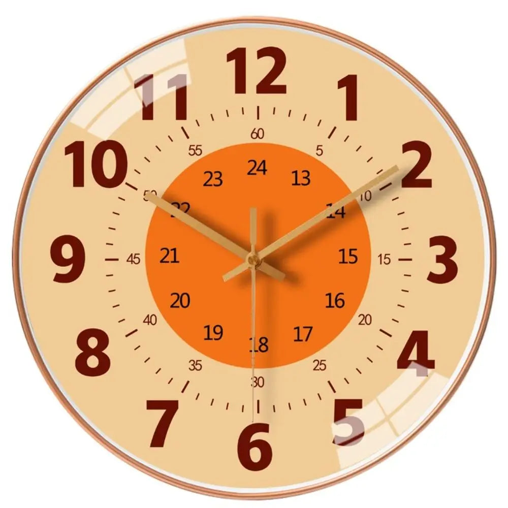 horloge murale silencieuse apprentissage dessin animé colorée enfants sections colorées motifs
