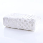 serviette bain coton carreaux gris moderne séchage rapide 70x140cm pliable toilette absorption efficace lavable