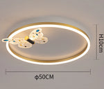 lampe moderne papillon décoratif blanc doré couleur variée interrupteur bouton led