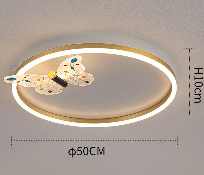 lampe moderne papillon décoratif blanc doré couleur variée interrupteur bouton led