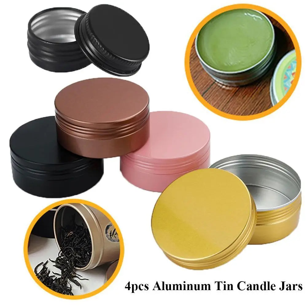 pots aluminium hermétiques rechargeables crème baume cosmétique moderne noir doré rose gris mat