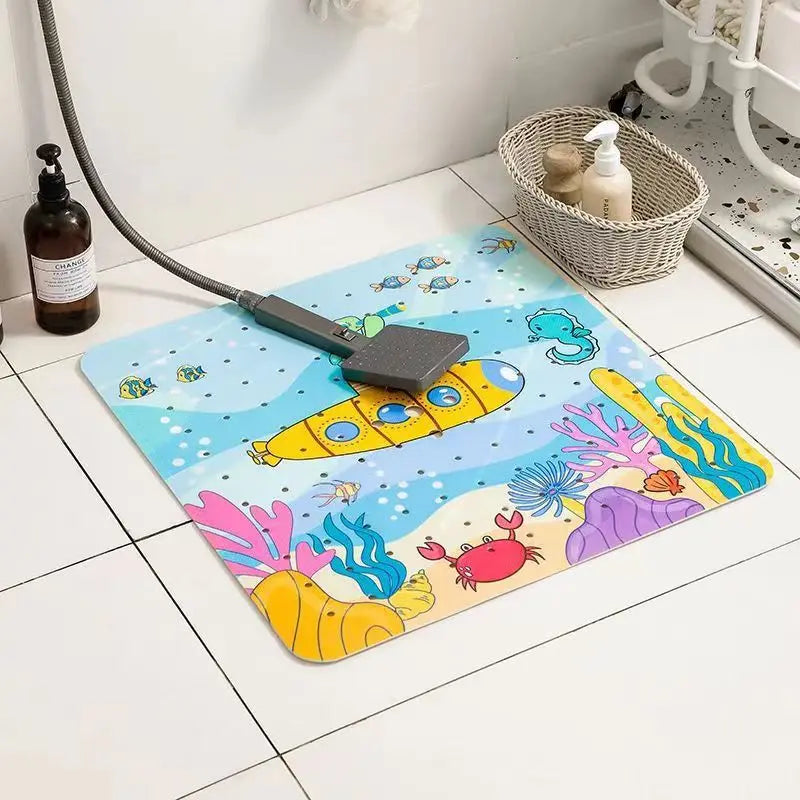 tapis bain marin dessin animé poissons méduses coraux adhésifs antidérapants salle bain enfants adultes