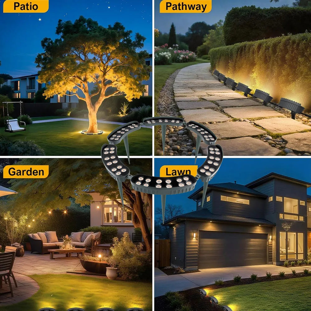 lumière jardin extérieure ip65 led rouge bleu chaude moderne spikes autonomes flux2492000