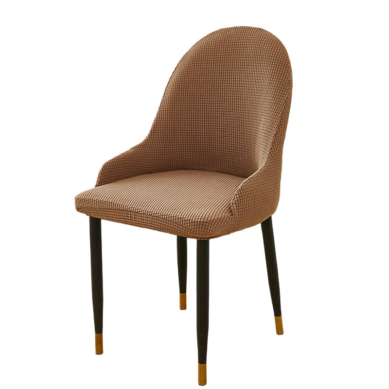 chaise moderne vert olive tissu carreaux pieds noirs boutons dorés amovible lavable polyester élasthanne