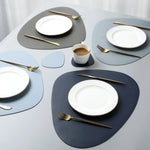 tapis table moderne gris bleu noir bordeaux rond lisse imperméable isolation thermique